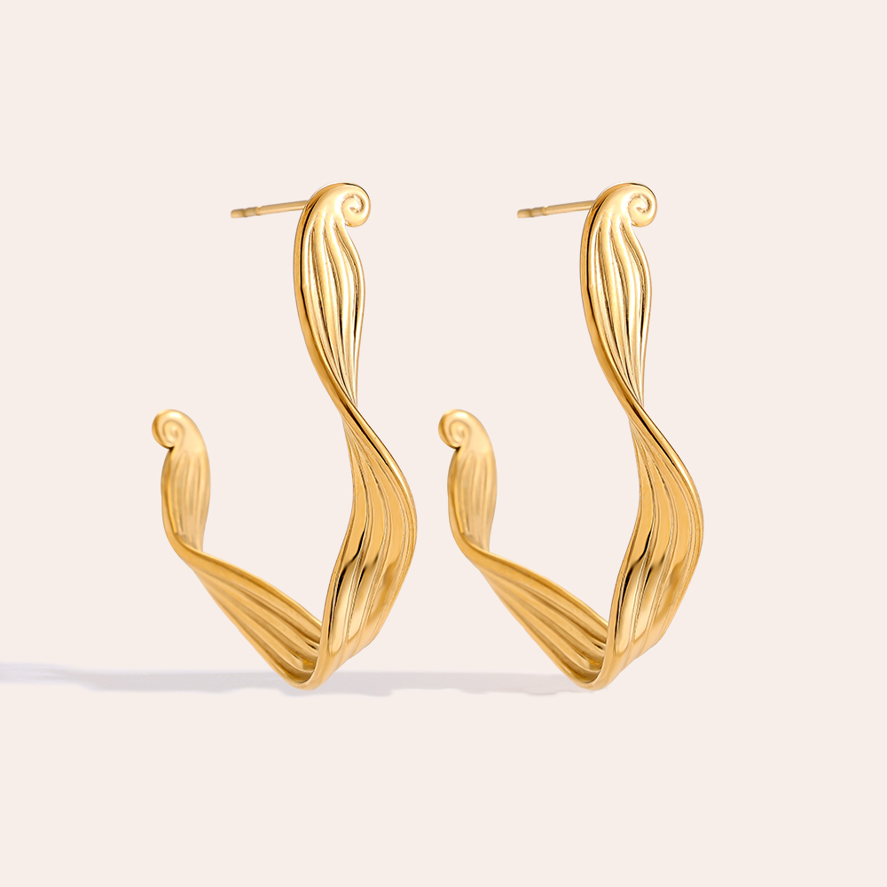 Edelstahl Ohrringe 3.3cm Irregularhoop
