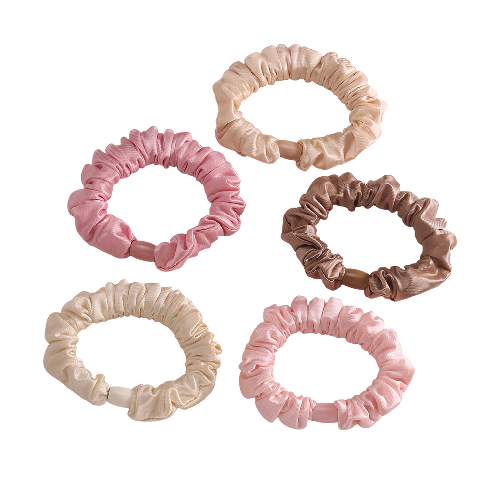 5 Stk. pastellige Farben Pastel Satin Scrunchie Set 