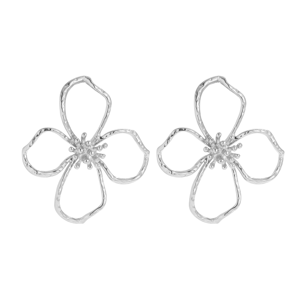 Edelstahl Ohrringe 55*48mm große Blume
