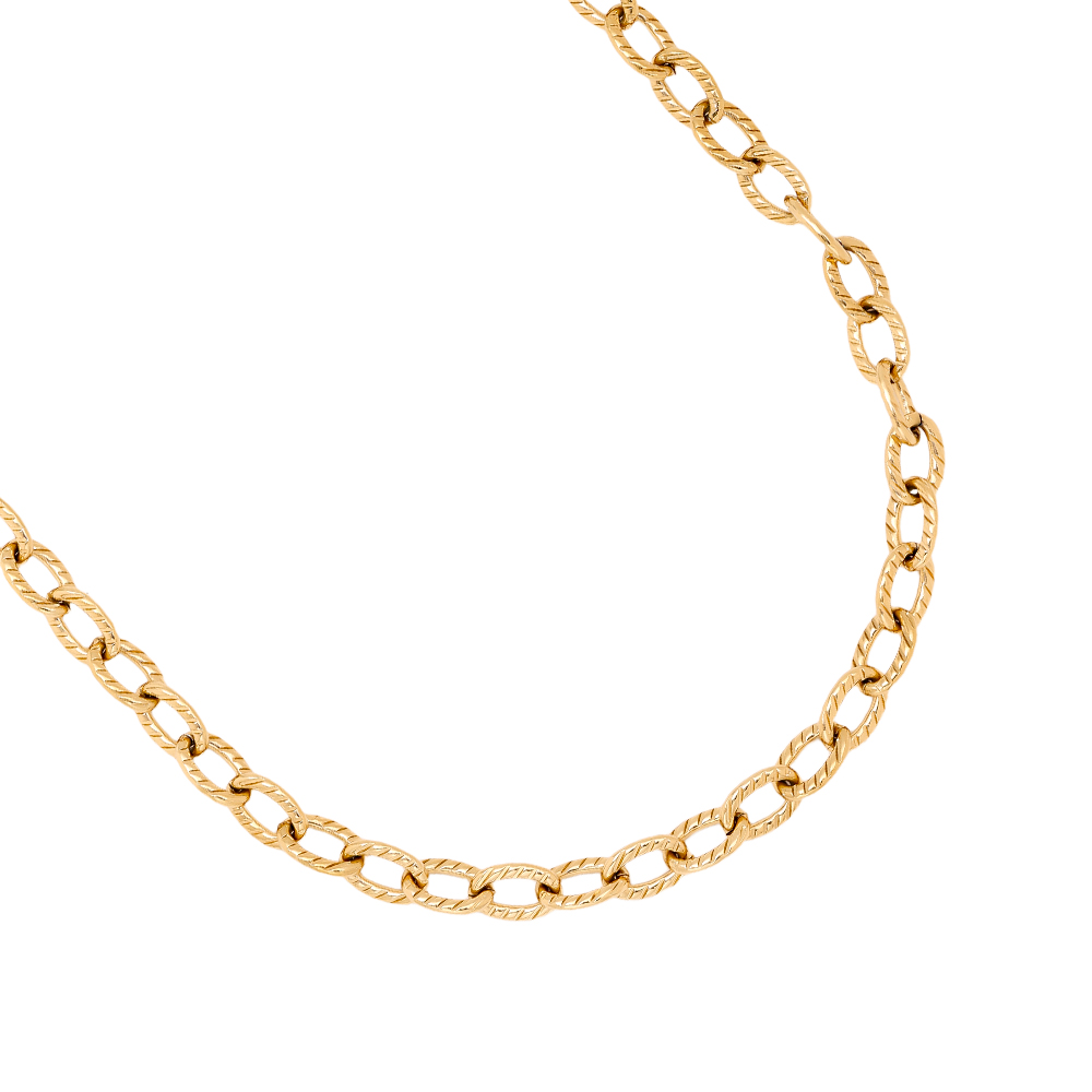 Edelstahl Halskette 44cm Oval Chain