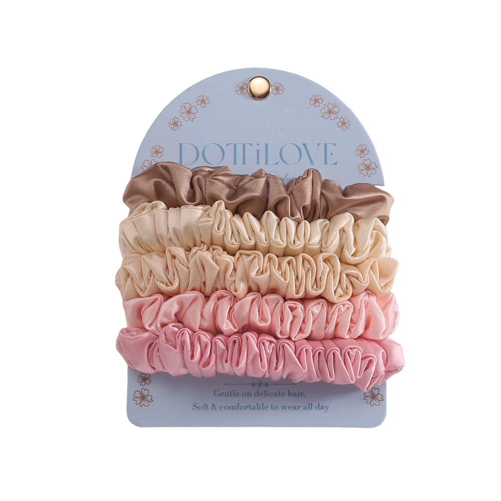 5 Stk. pastellige Farben Pastel Satin Scrunchie Set 