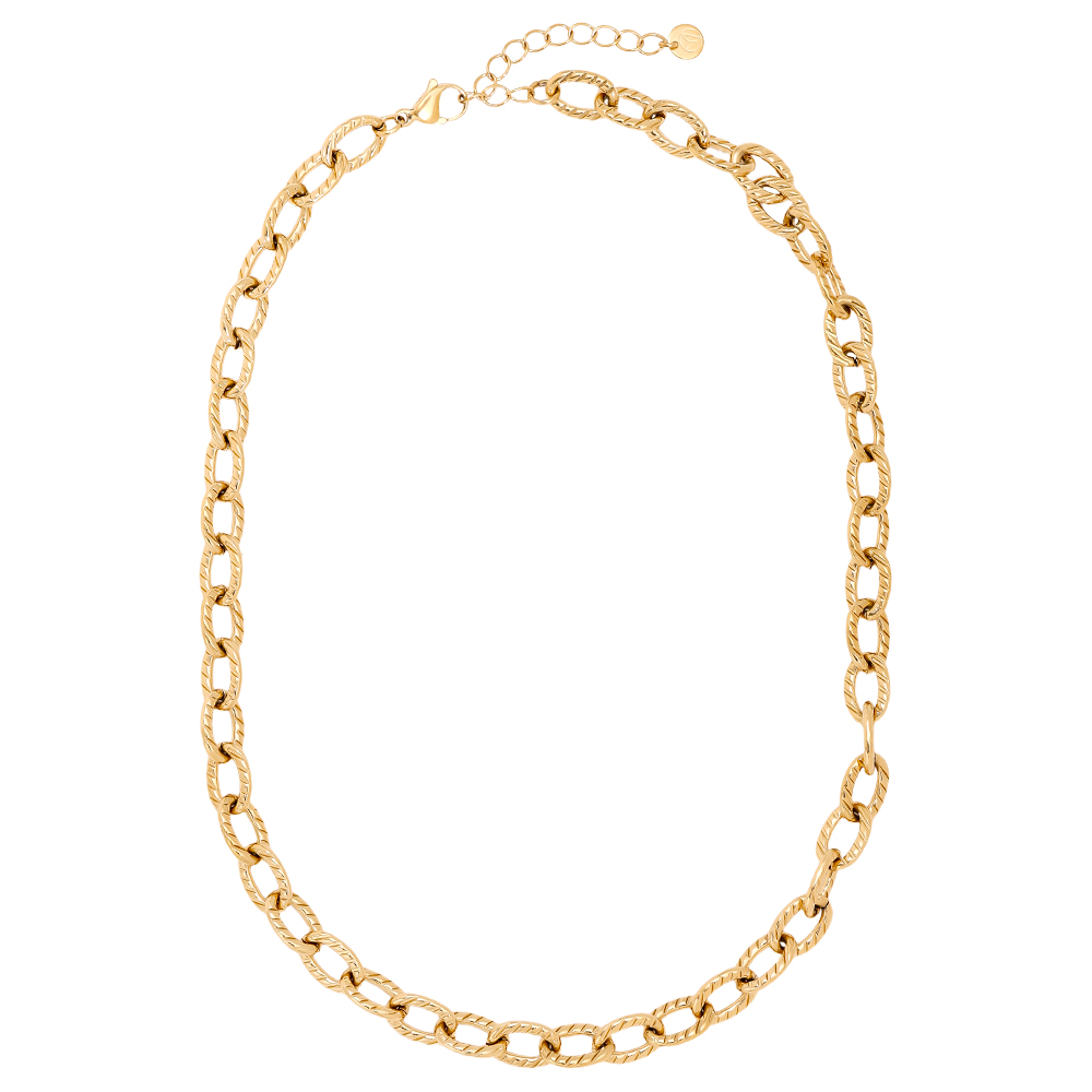 Edelstahl Halskette 44cm Oval Chain