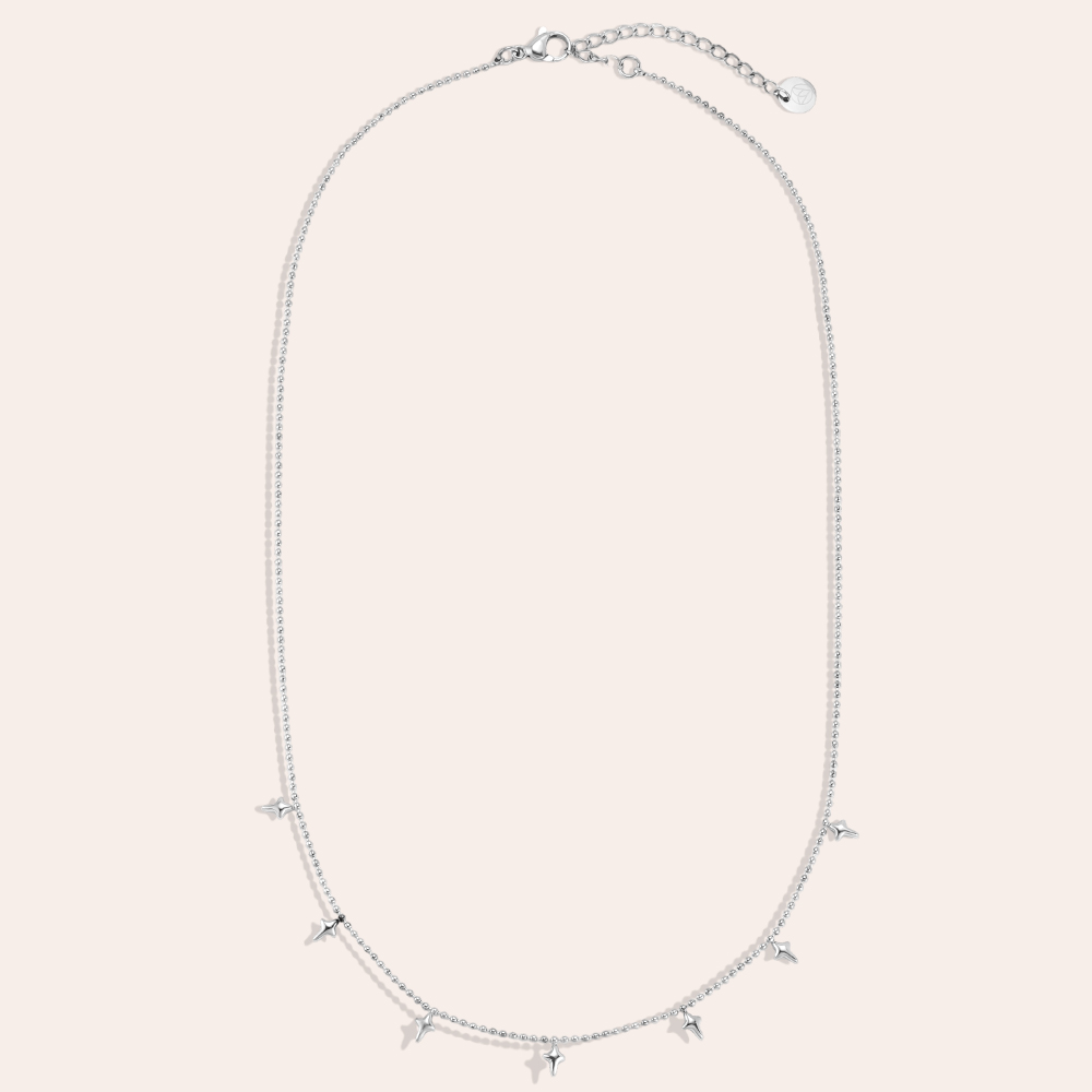 Edelstahl Halskette 42cm viele kleine Sterne