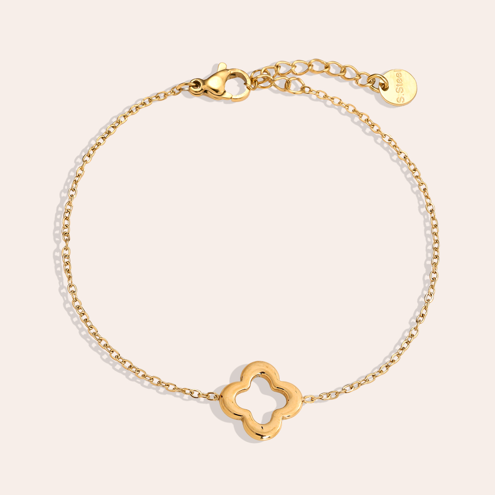 Edelstahl Armband 16cm Glückskleeblatt