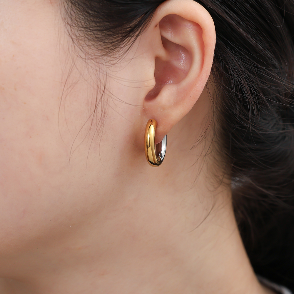 Edelstahl Ohrringe 20mm Simple Hoop