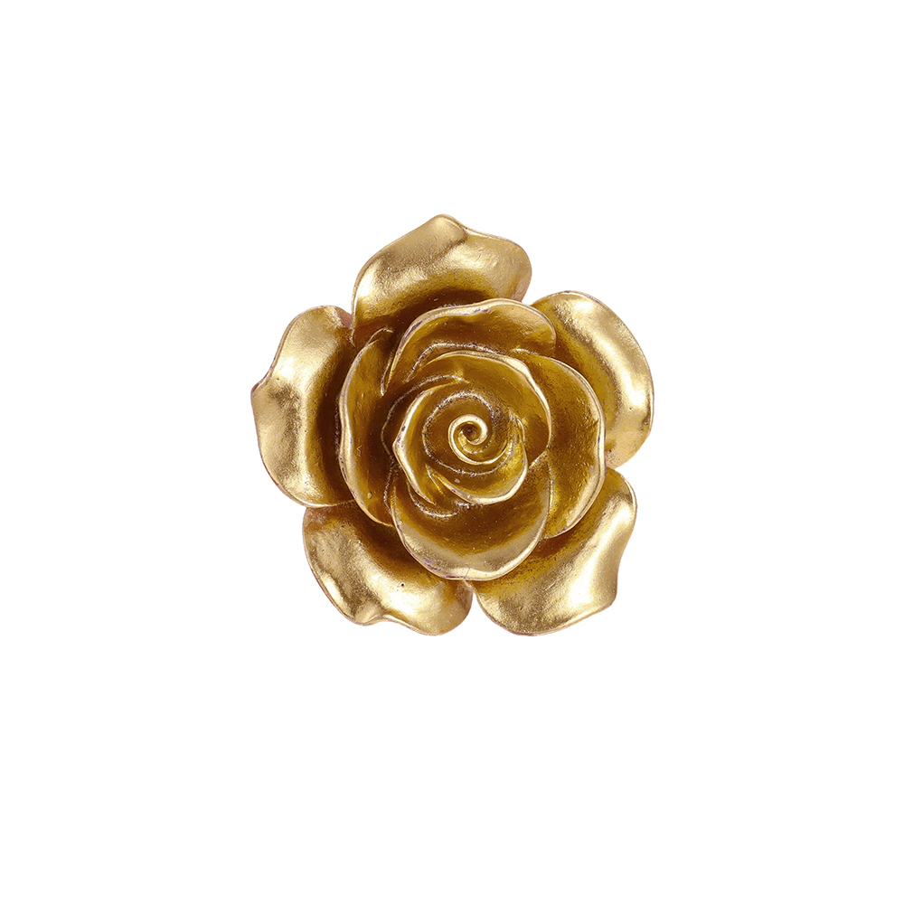 35mm Vintage Gold Rosen Zierknopf Brosche