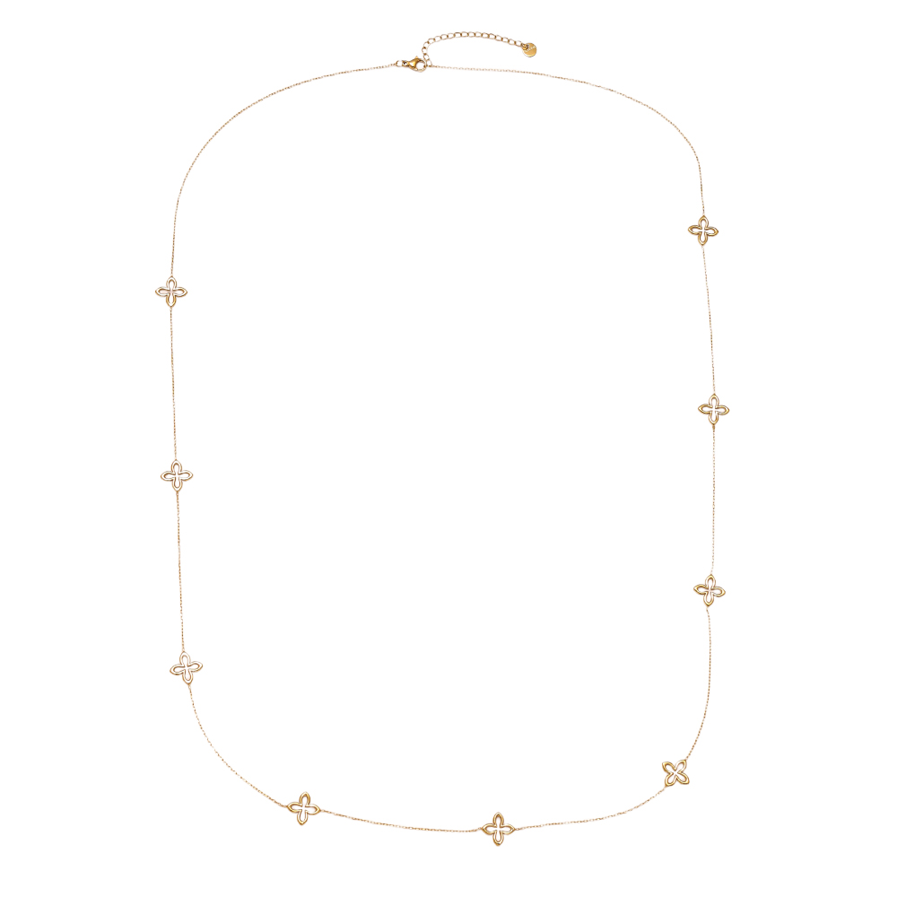 Edelstahl Halskette 90cm Classic Lucky Flower