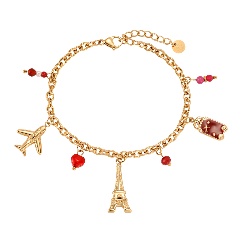 Edelstahl Armband 17cm Voyage Eiffelturm