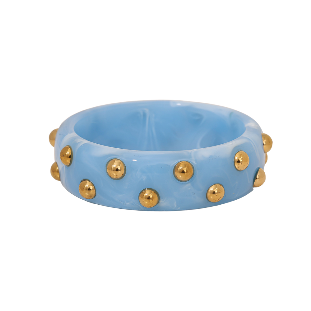 Edelstahl Armreif Round Chunky Acrylic With Dots
