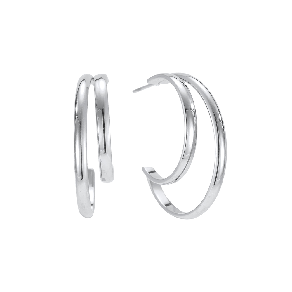 Edelstahl Ohrringe 27mm Groß und klein Creolen