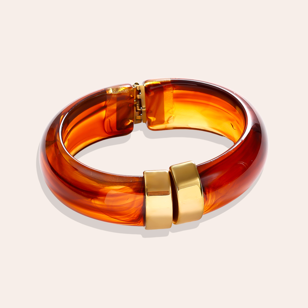 Edelstahl Armreif Round Chunky Resin