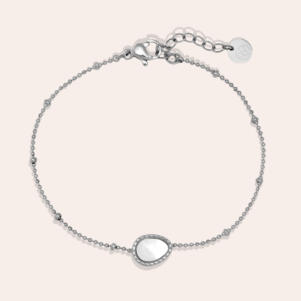 Edelstahl Armband 17cm Shell Oval