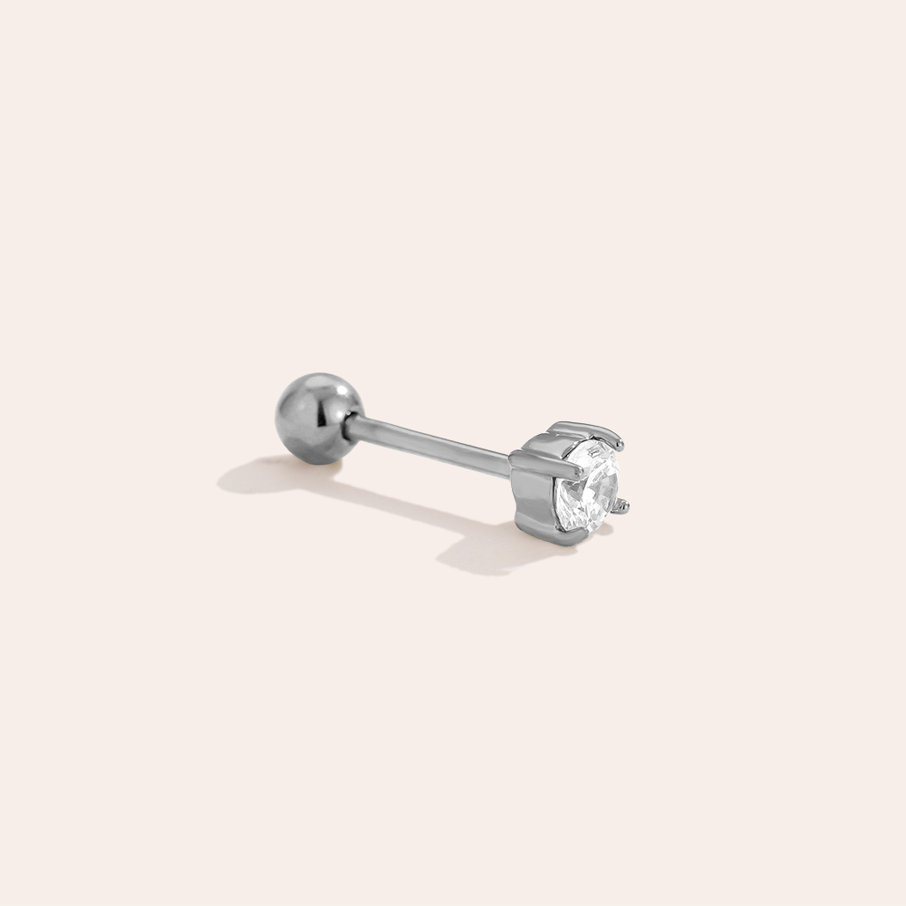 Edelstahl Piercing 3mm Just One Diamond