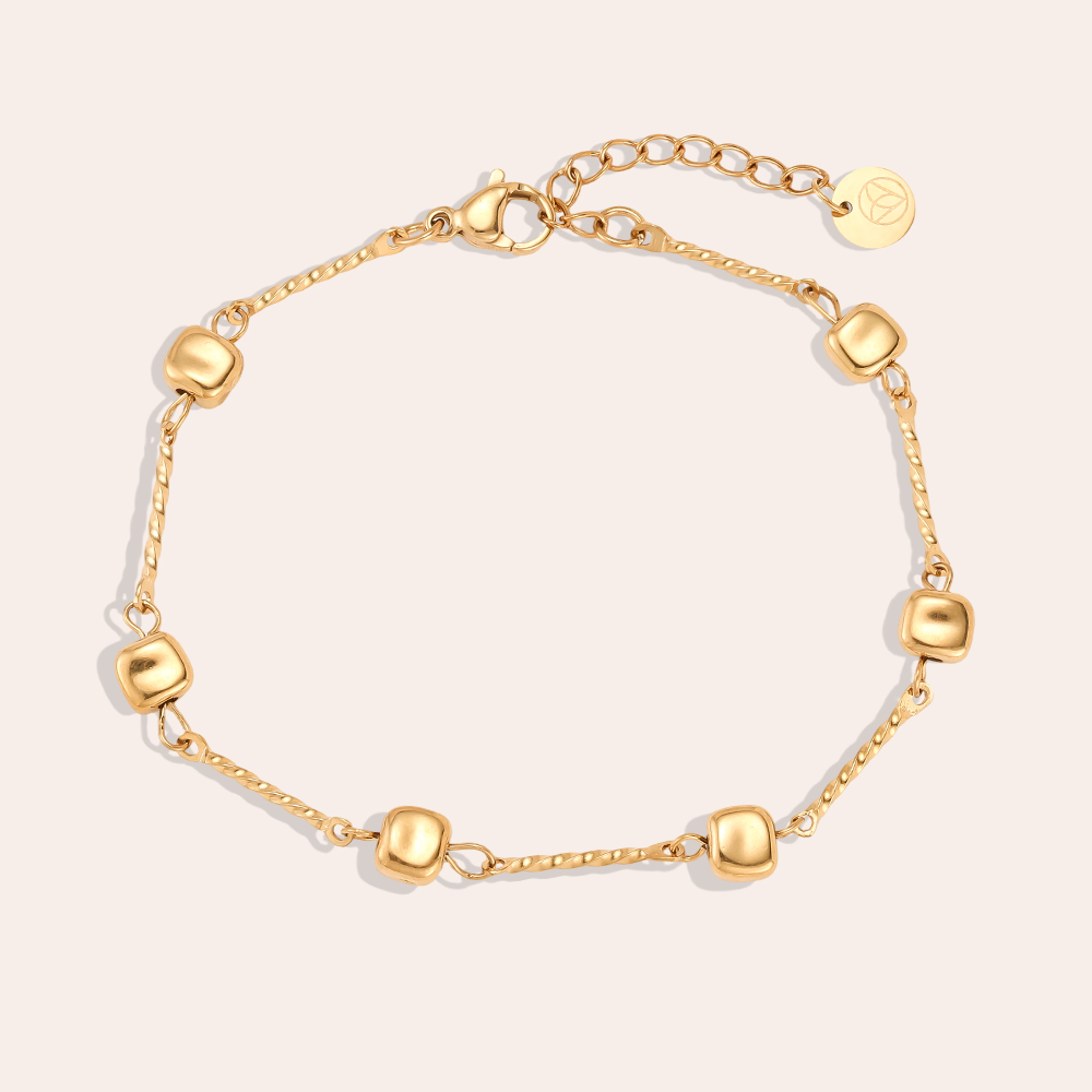 Edelstahl Armband 17cm Kleine Quadrat Details