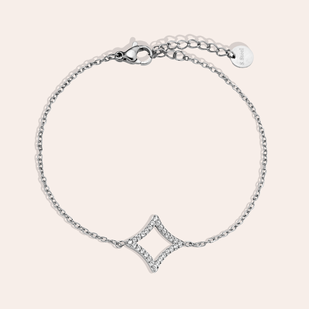Edelstahl Armband 17cm Diamond Rhombus
