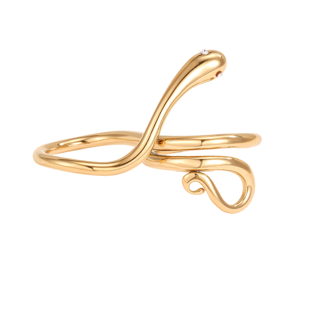 Edelstahl Ring Verstellbar Schlangendesign