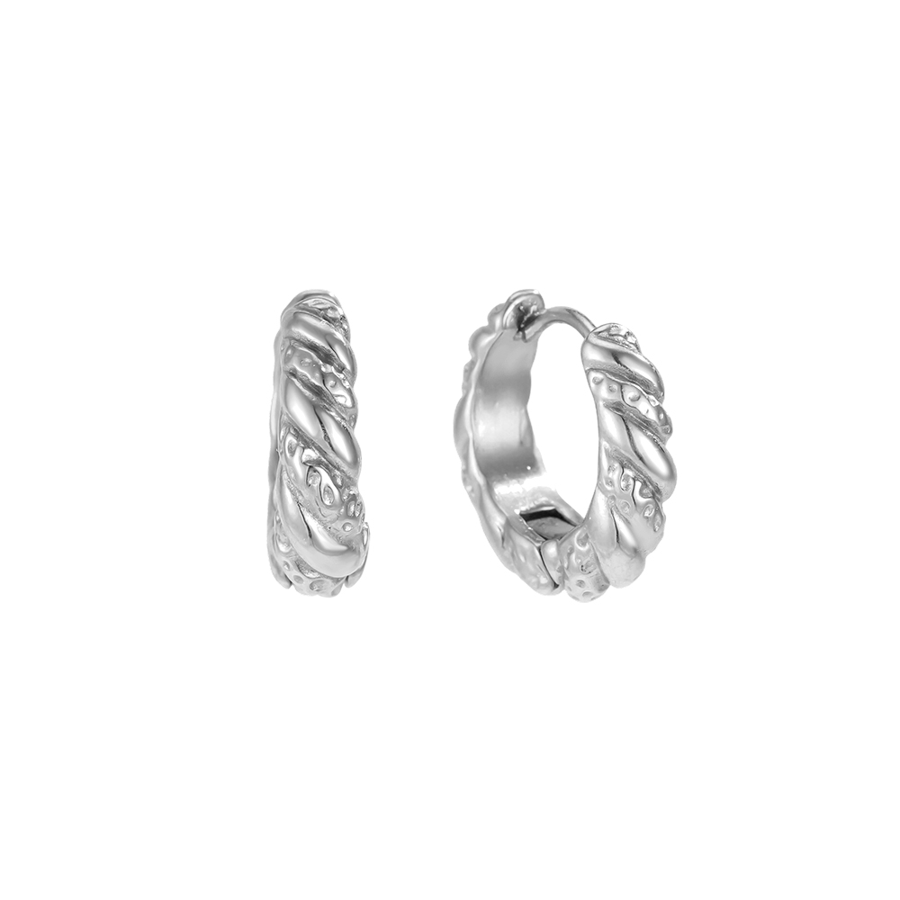 Edelstahl Ohrringe 19mm Twisted Creolen