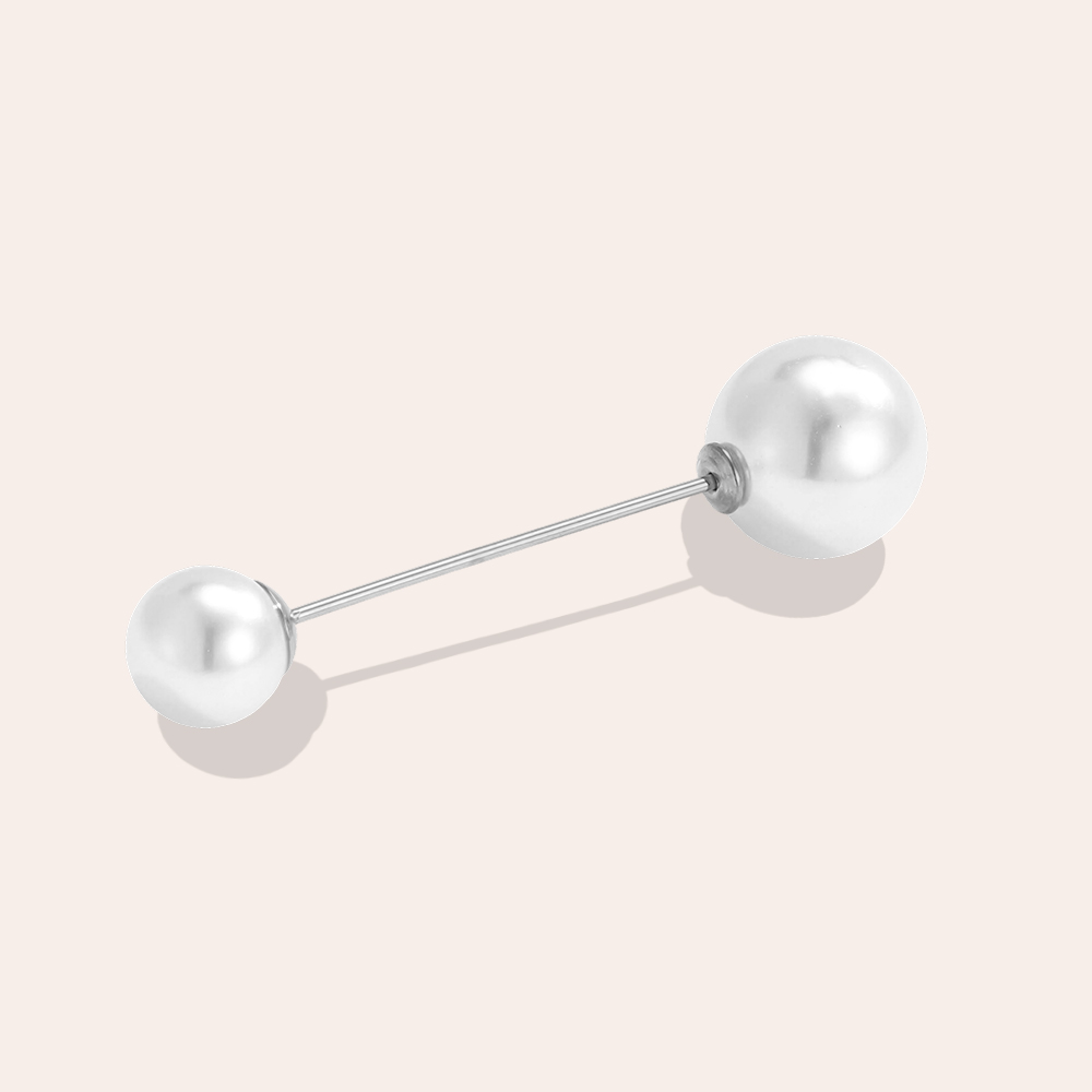 5.5cm eine Perle Edelstahl Brosche  