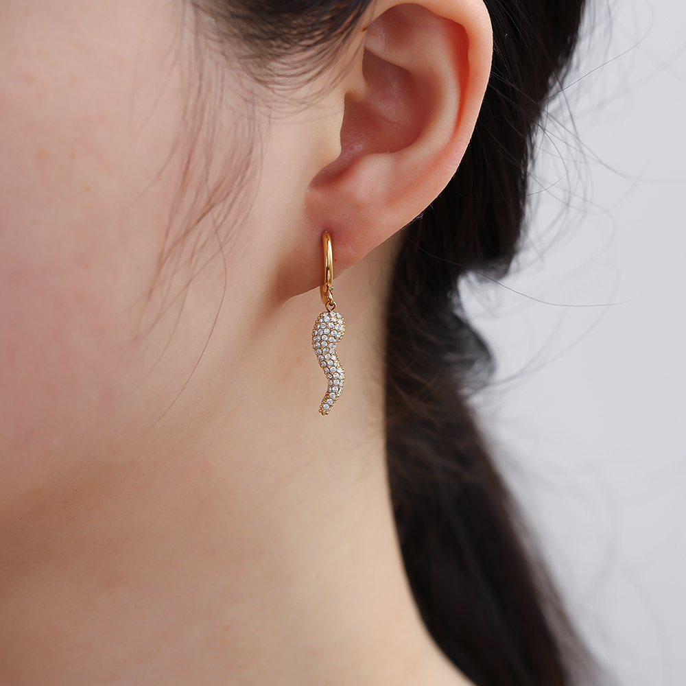 Edelstahl Ohrringe 32mm Diamond Pepper