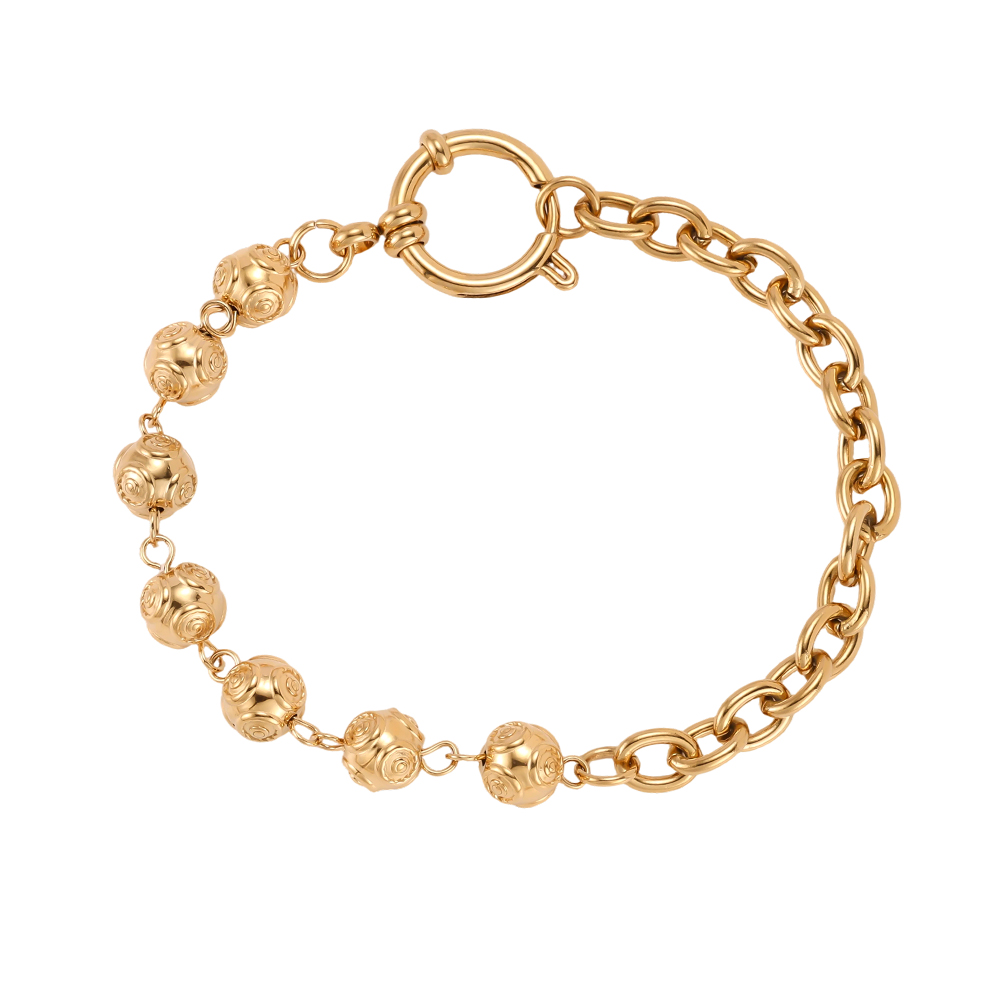 Edelstahl Armband 19cm Kugeln mit besonderem Design