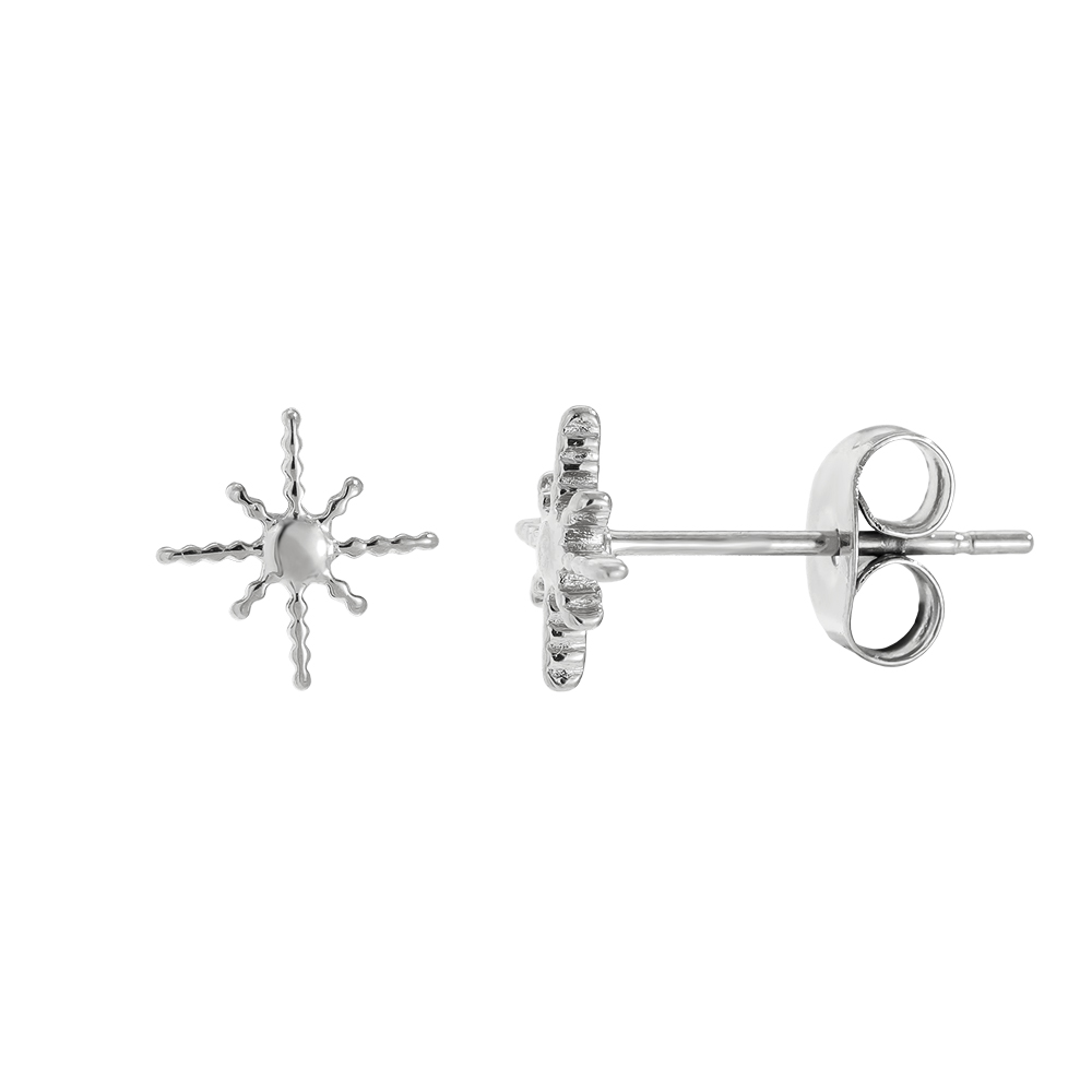 Edelstahl Ohrringe 8mm Sharp Star