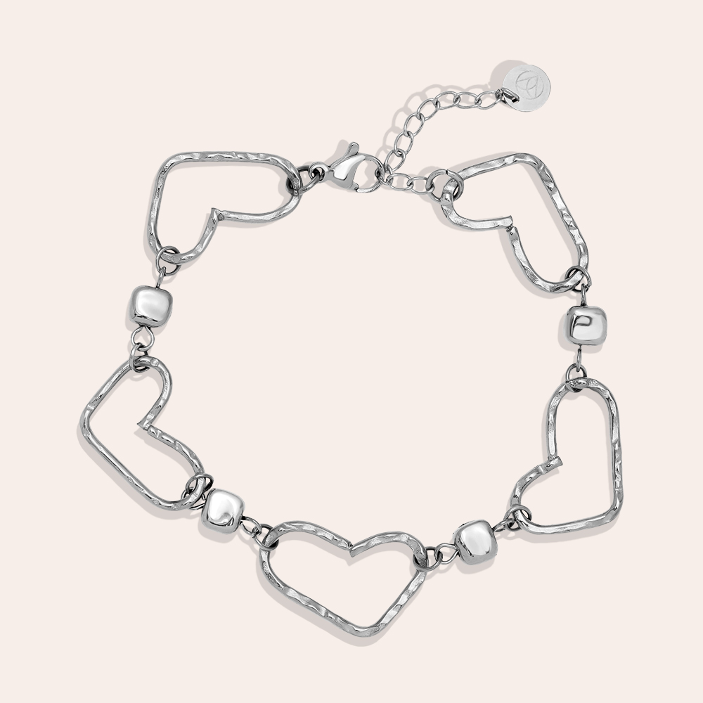 Edelstahl Armkette 17cm Cool Heart Chain