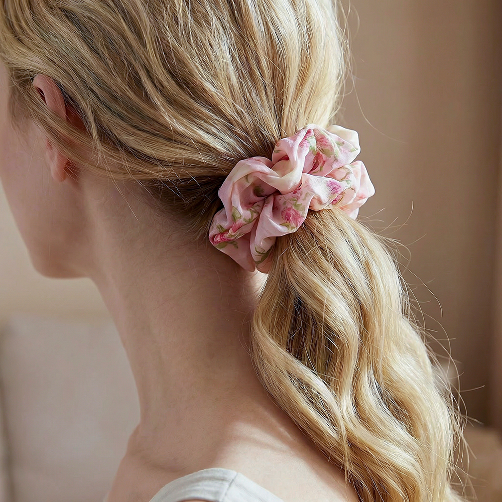 13*75mm Bunte Blumen Scrunchie 