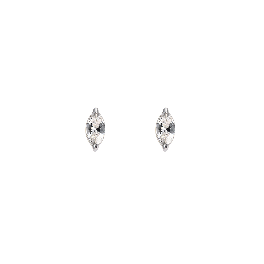 Edelstahl Ohrringe 2.9mm Zirkonia Auge 