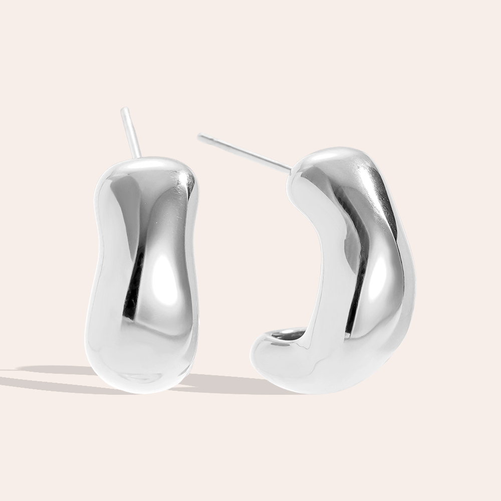 Edelstahl Ohrringe 22*19mm Dick Hoop