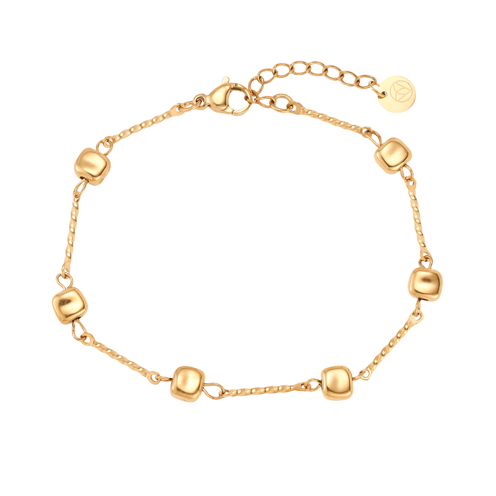 Edelstahl Armband 17cm Kleine Quadrat Details
