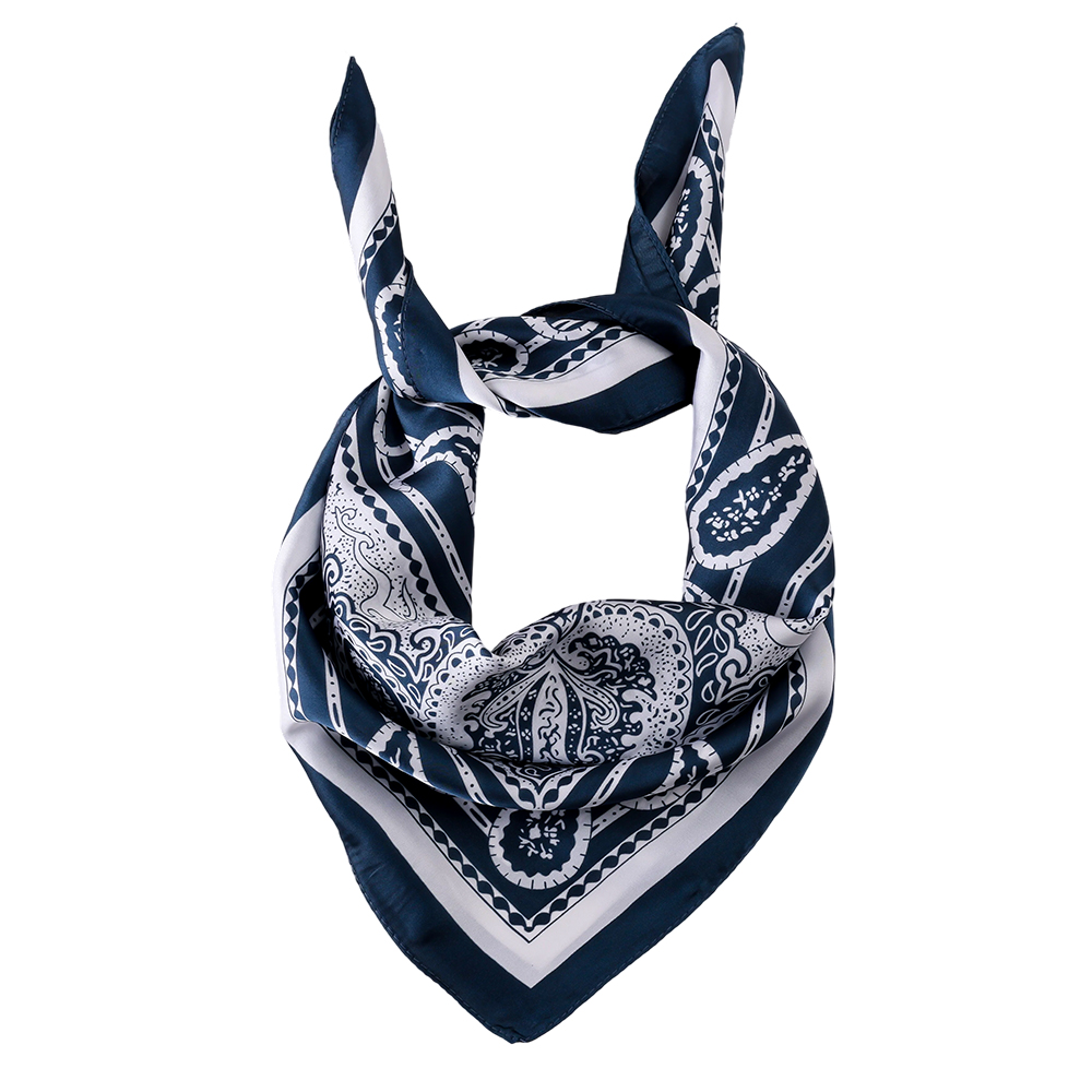 70*70cm Blau-Grauer Paisleymuster Schal