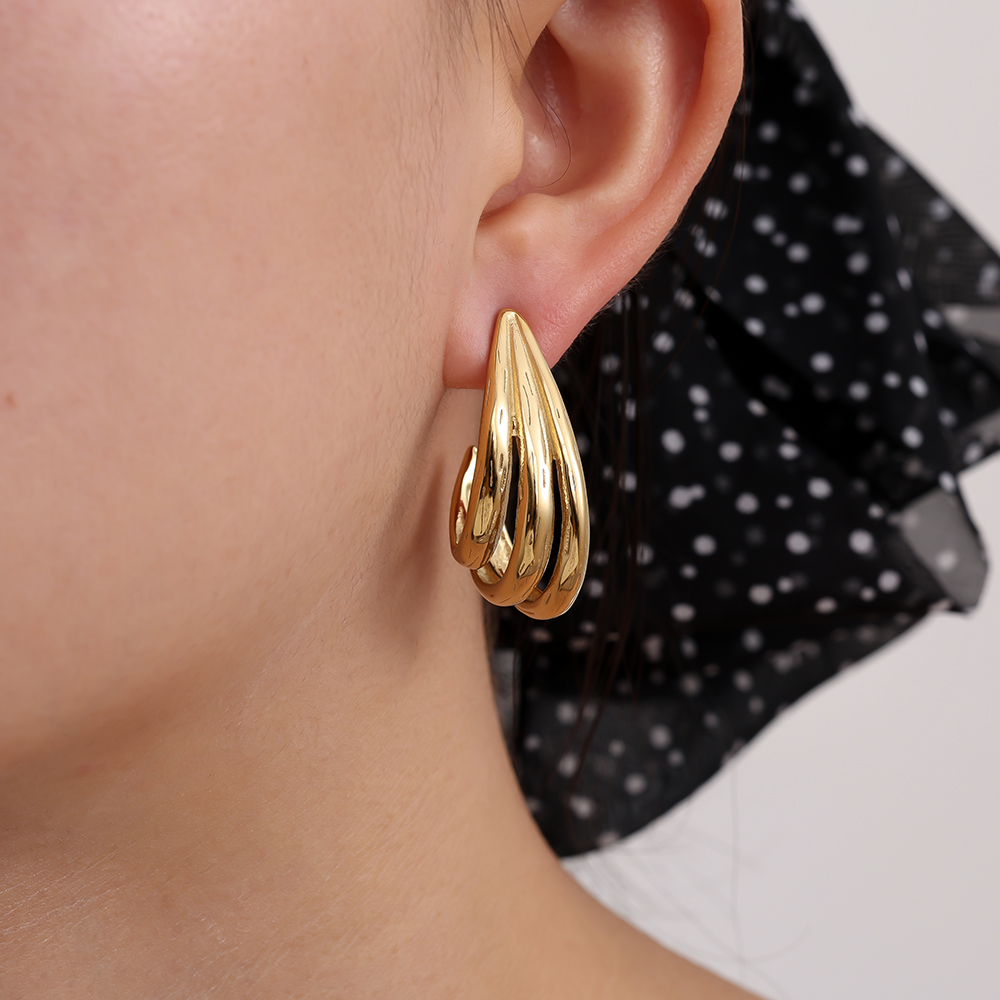 Edelstahl Ohrringe 1.3*3cm Drop Feeling