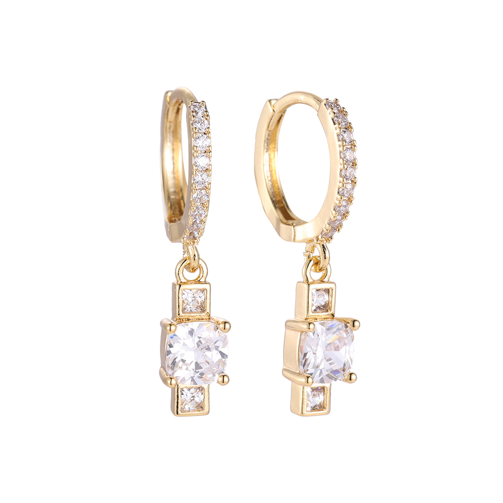 Vergoldete Ohrringe Diamond Mannequin Hoop