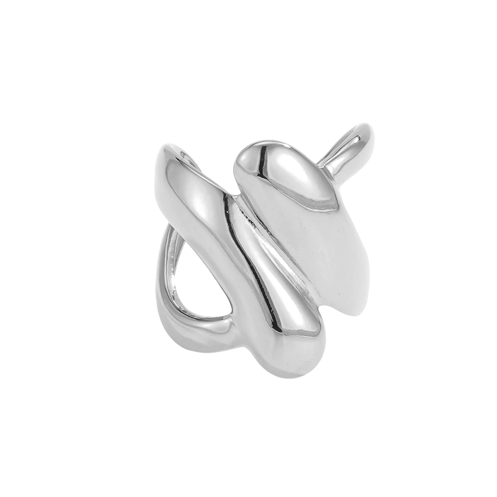 Edelstahl Ring Verstellbar Wellenoptik Gekreuzt