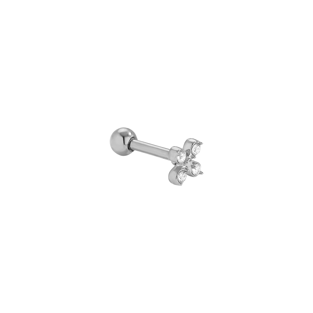 Edelstahl Piercing 4mm Mini Cross Diamond