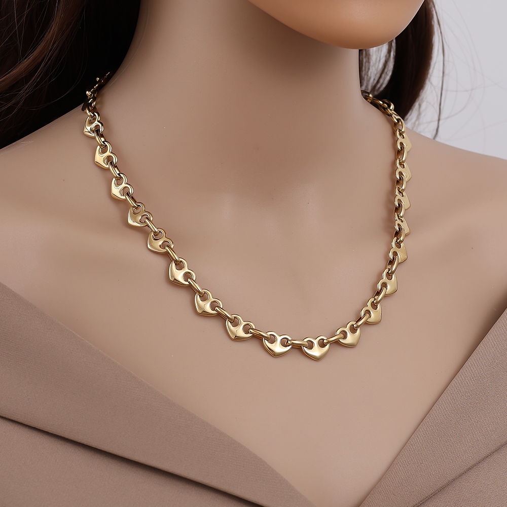 Edelstahl Halskette 45cm Heart Nose Chain