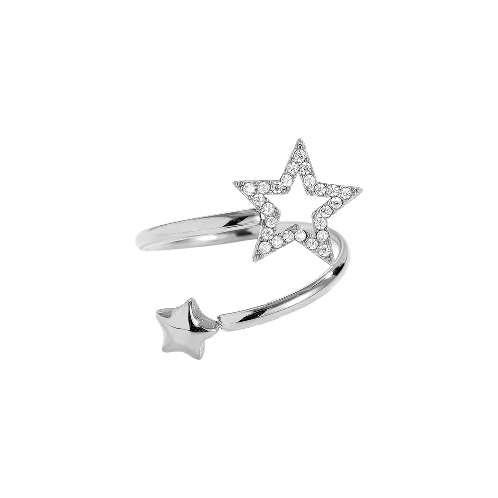 Edelstahl Ring Verstellbarer Sternchen Hug