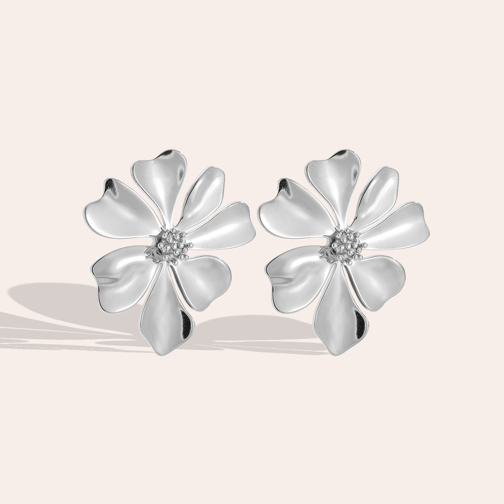 Edelstahl Ohrringe 24*27mm Schöne Blume