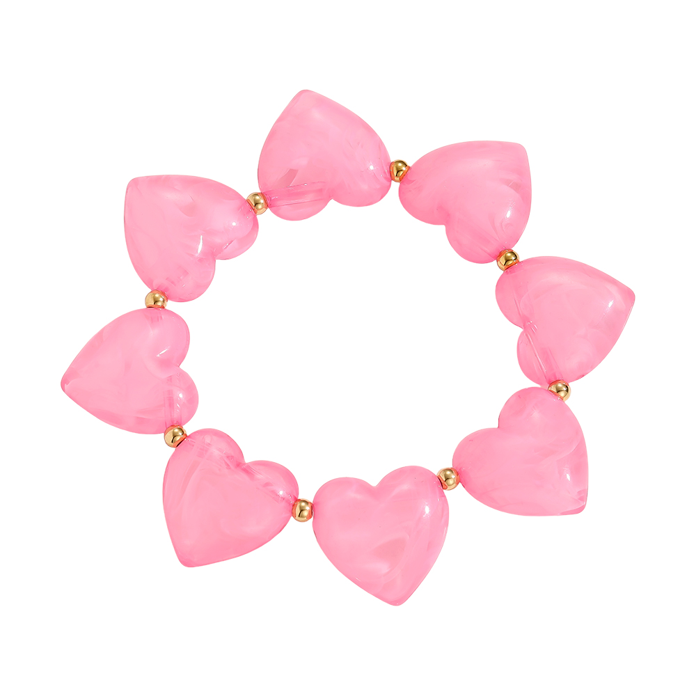Edelstahl Armkette 20cm Acrylic Hearts