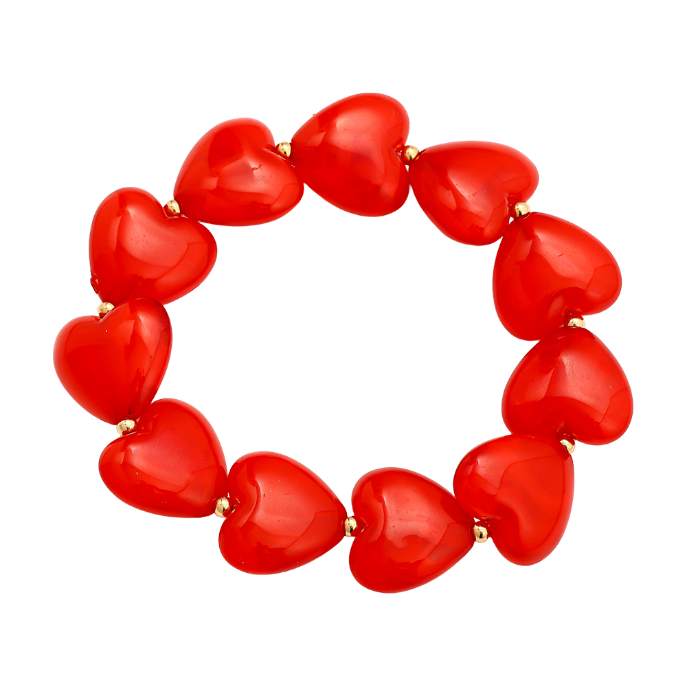 Edelstahl Armkette Elastic Acrylic Heart Chain