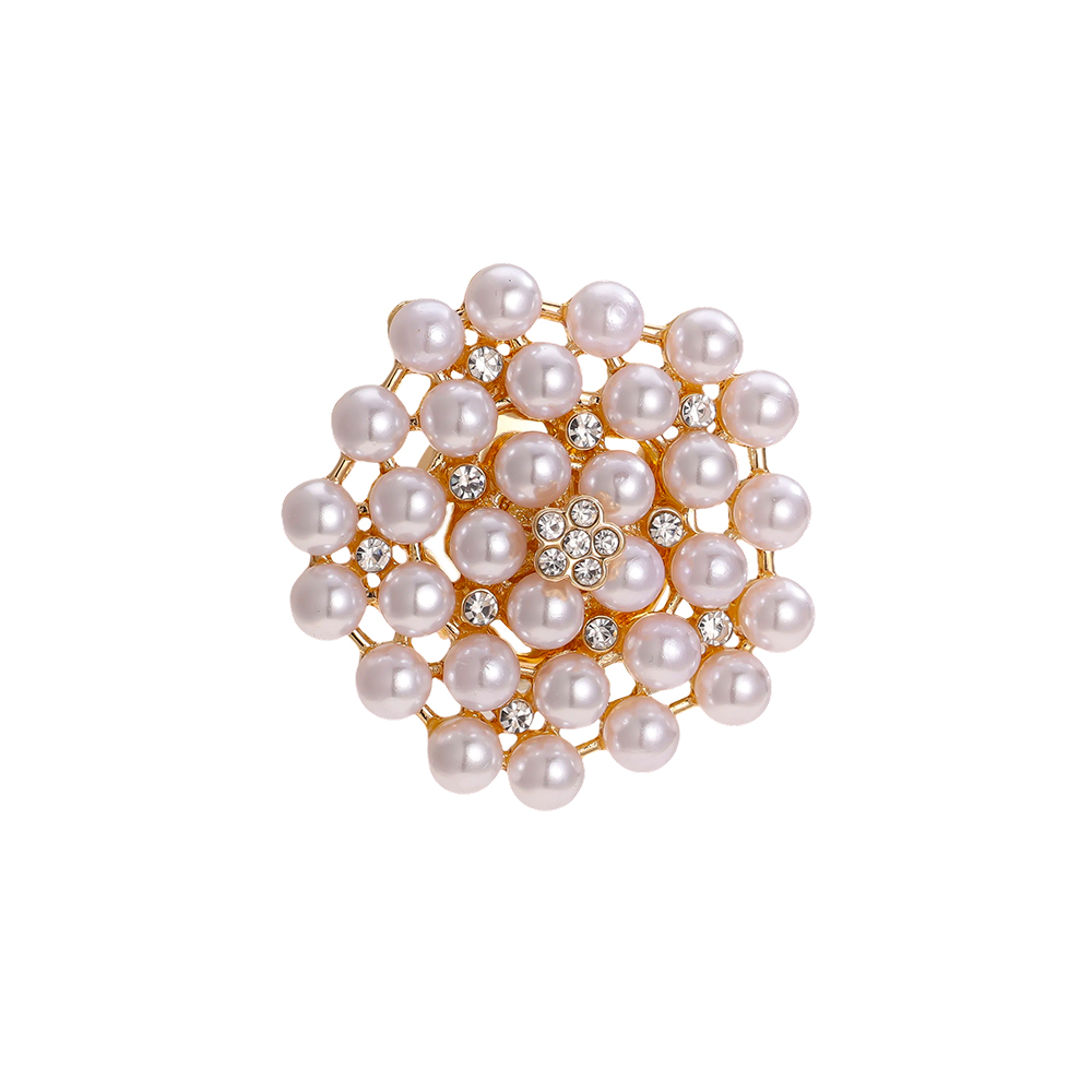 33mm Perlen Cluster Zierknopf Brosche
