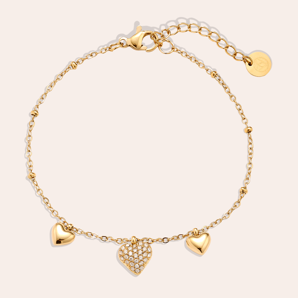 Edelstahl Armkette 17cm Many Sweet Hearts