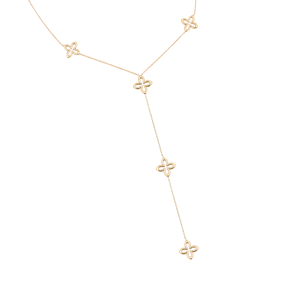 Edelstahl Halskette 45cm Classic Lucky Flower With Chain