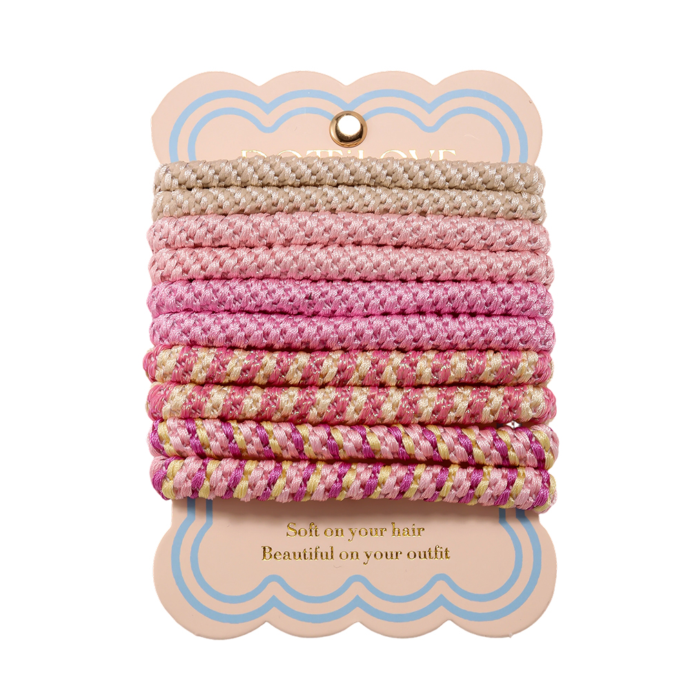10 Stk. Pink Gummi scrunchie set