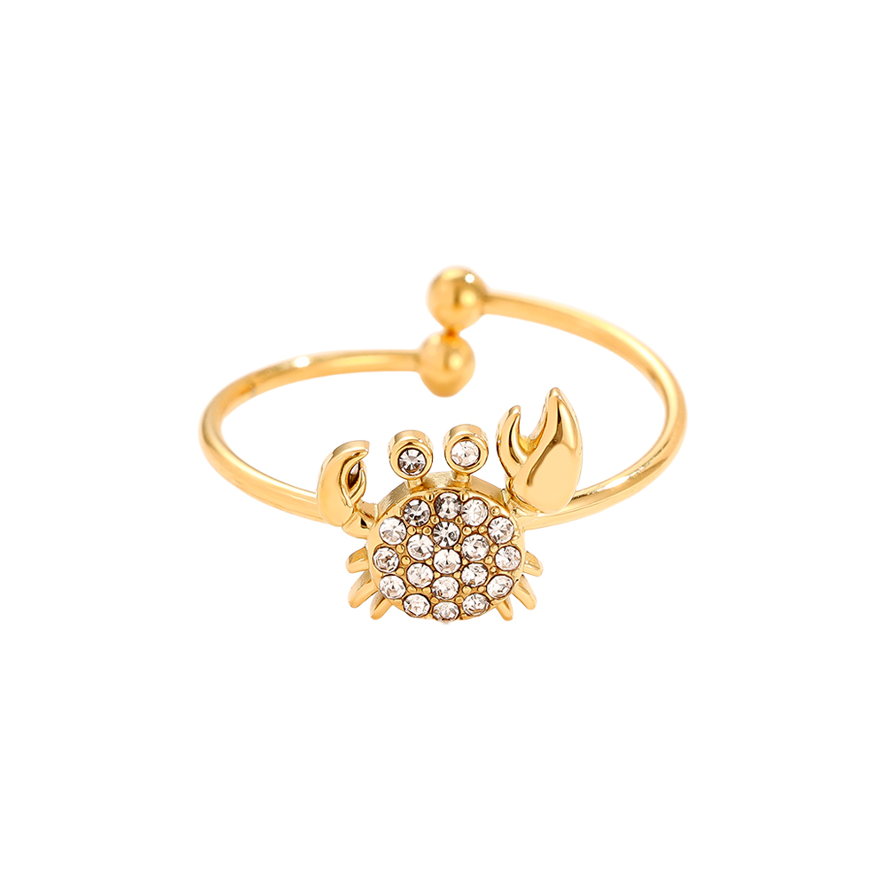 Edelstahl Ring Diamond Crab