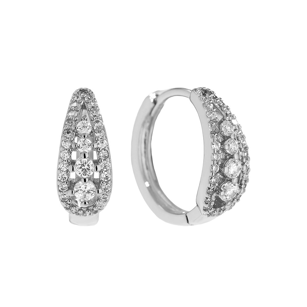 Vergoldete Ohrringe 1.5cm Fine Diamond Hoop