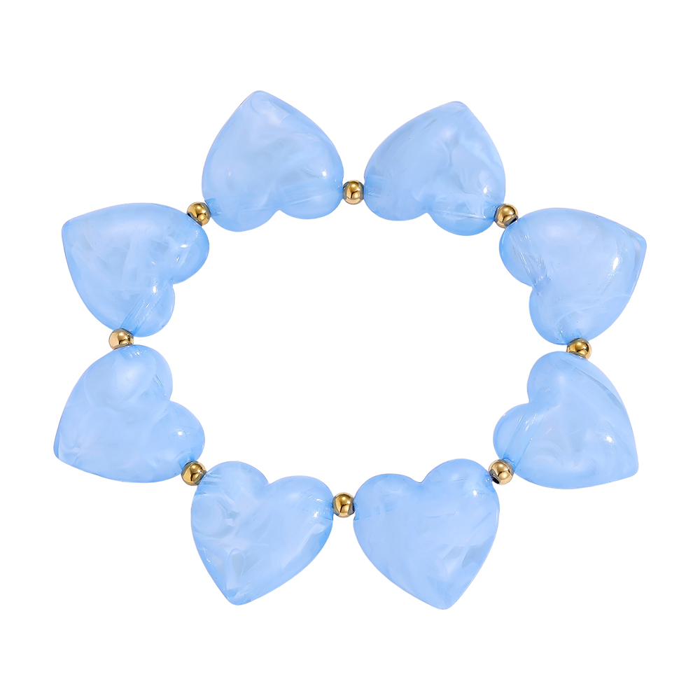 Edelstahl Armkette 20cm Acrylic Hearts