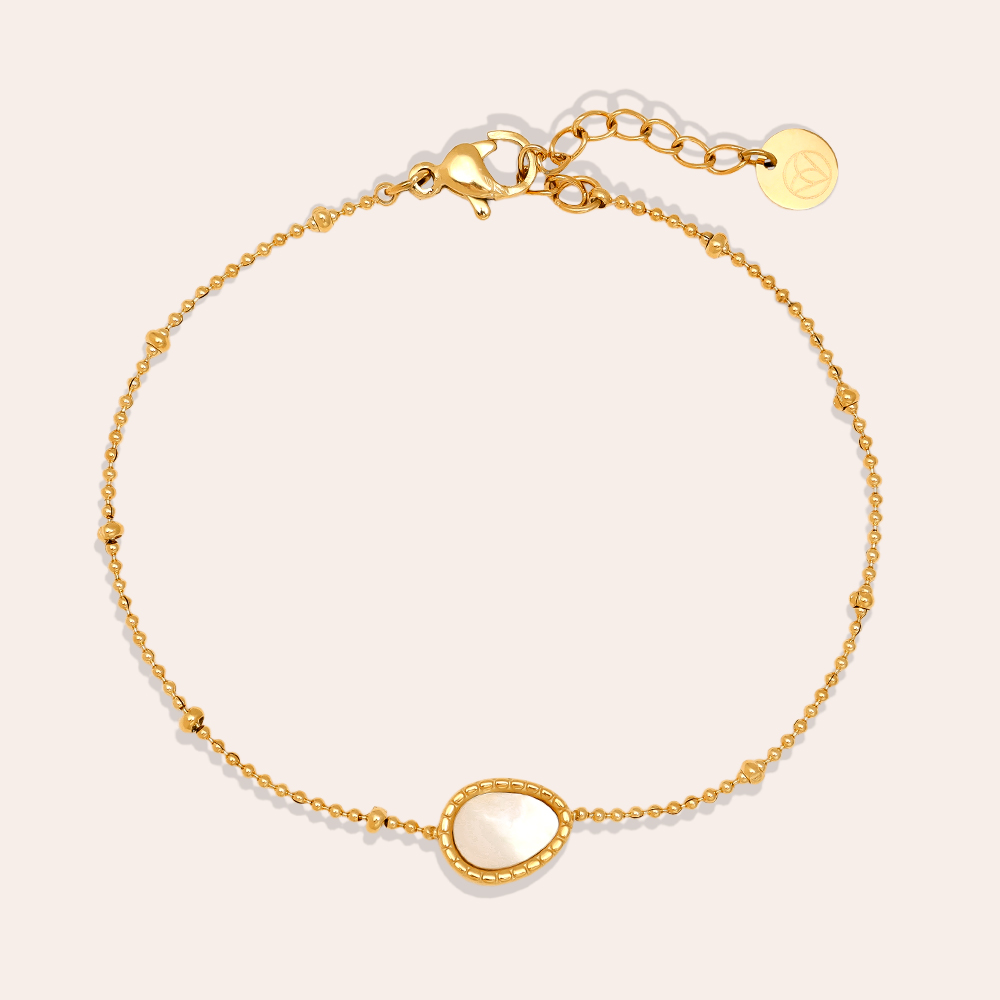 Edelstahl Armband 17cm Shell Oval