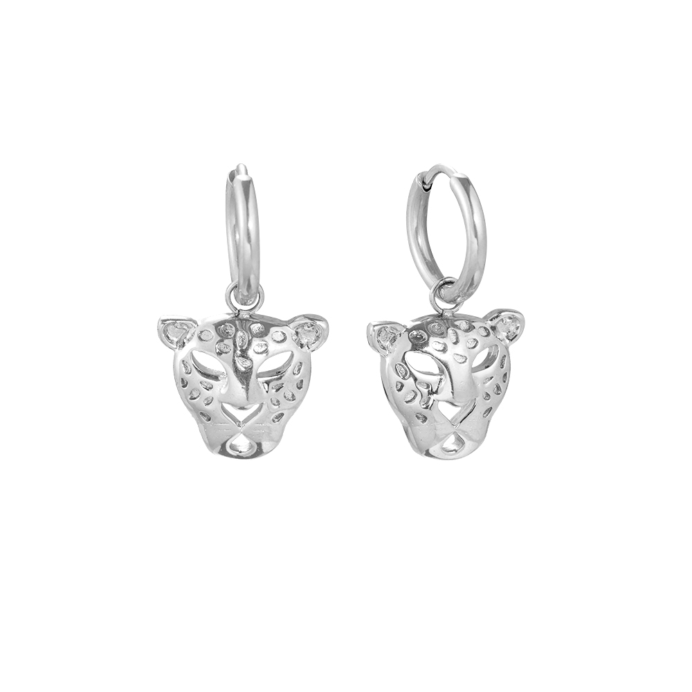 Edelstahl Ohrringe Leopard Head
