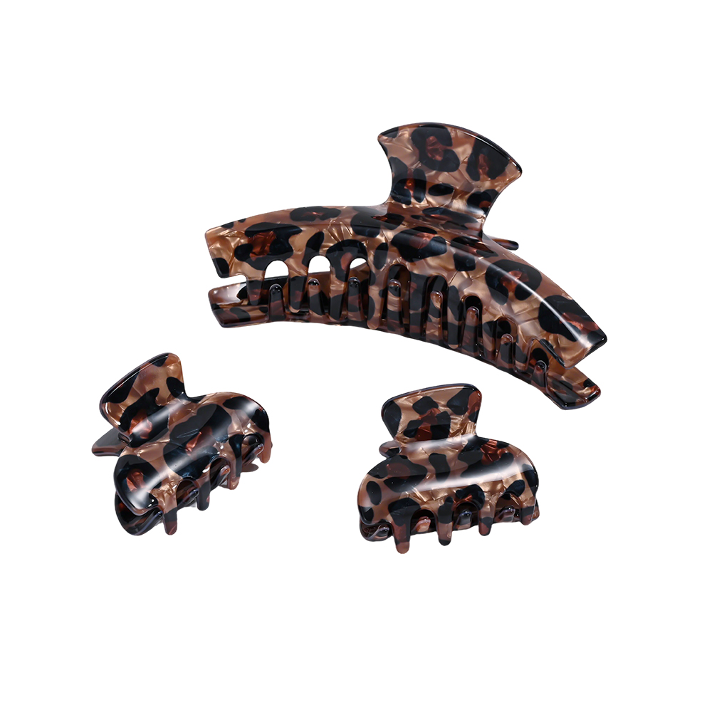 3Stk. Leopardenprint Haarklammer Set    